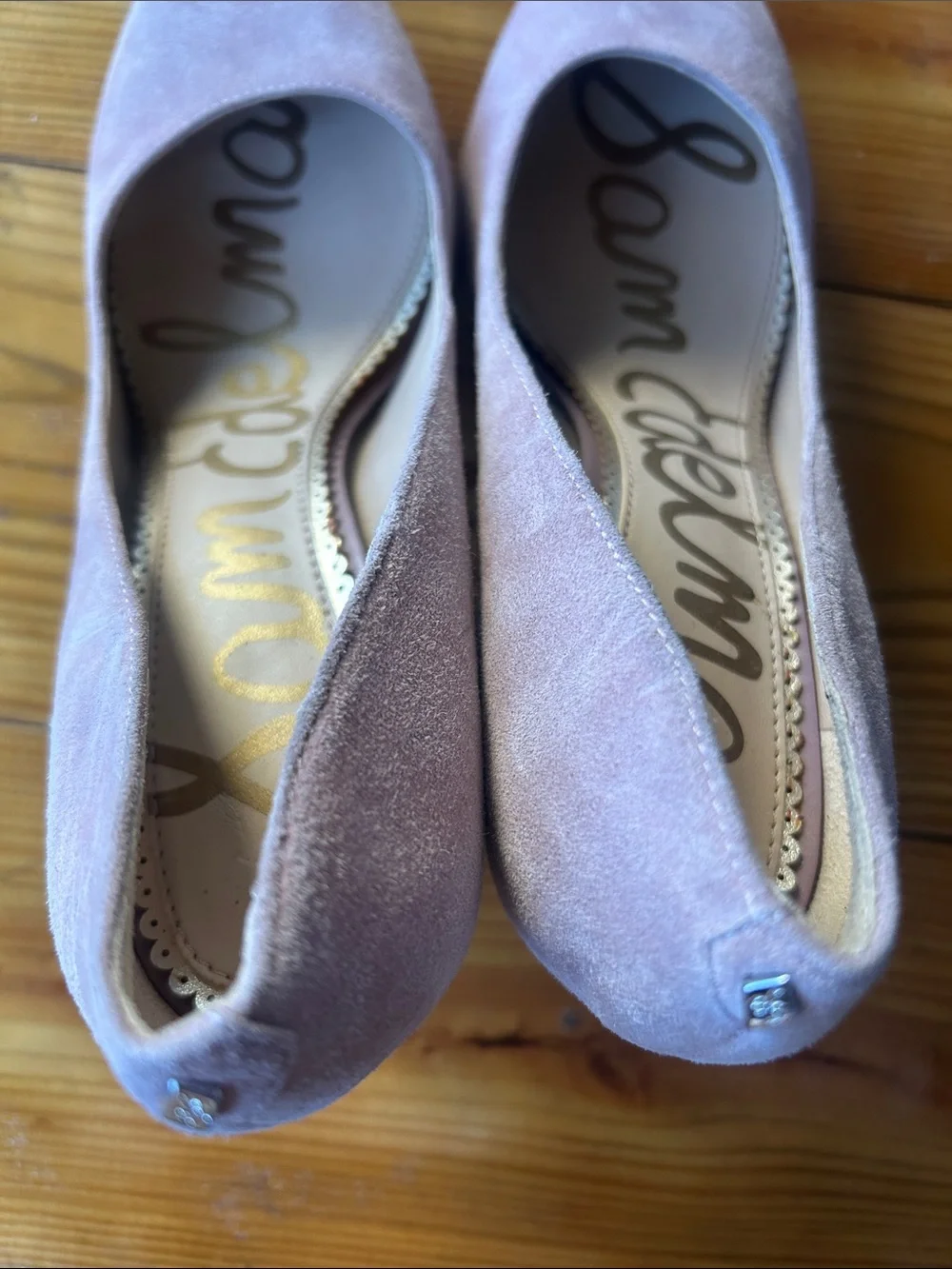 Sam Edelman Lavender Suede Round-Toe Pumps